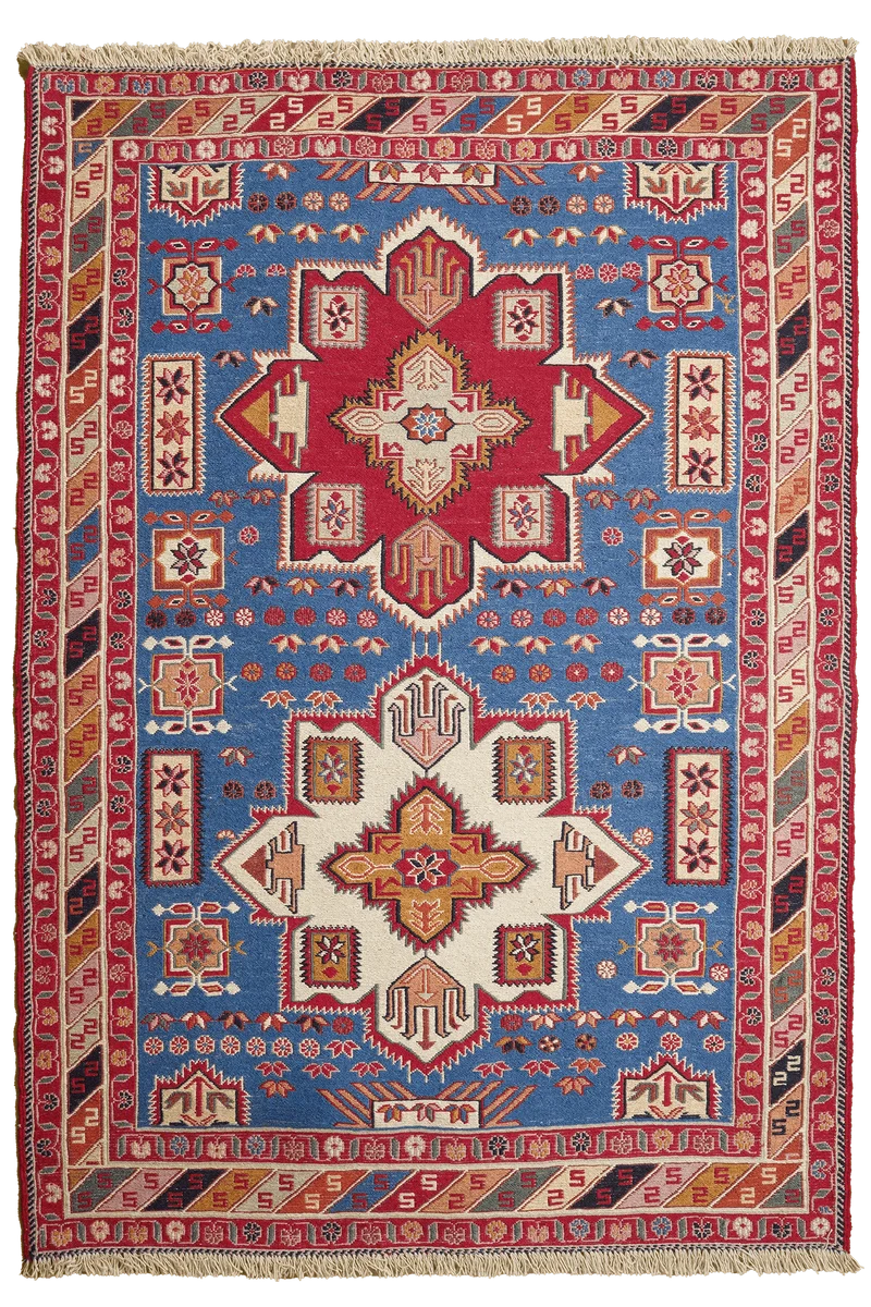 Sumak Shahsavan · Handgewebt – Blau, 154x108 cm