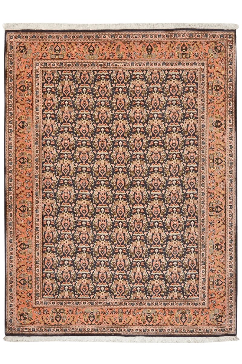 Tabriz 50 Raj · Handgeknüpft – Orange, 201x151 cm
