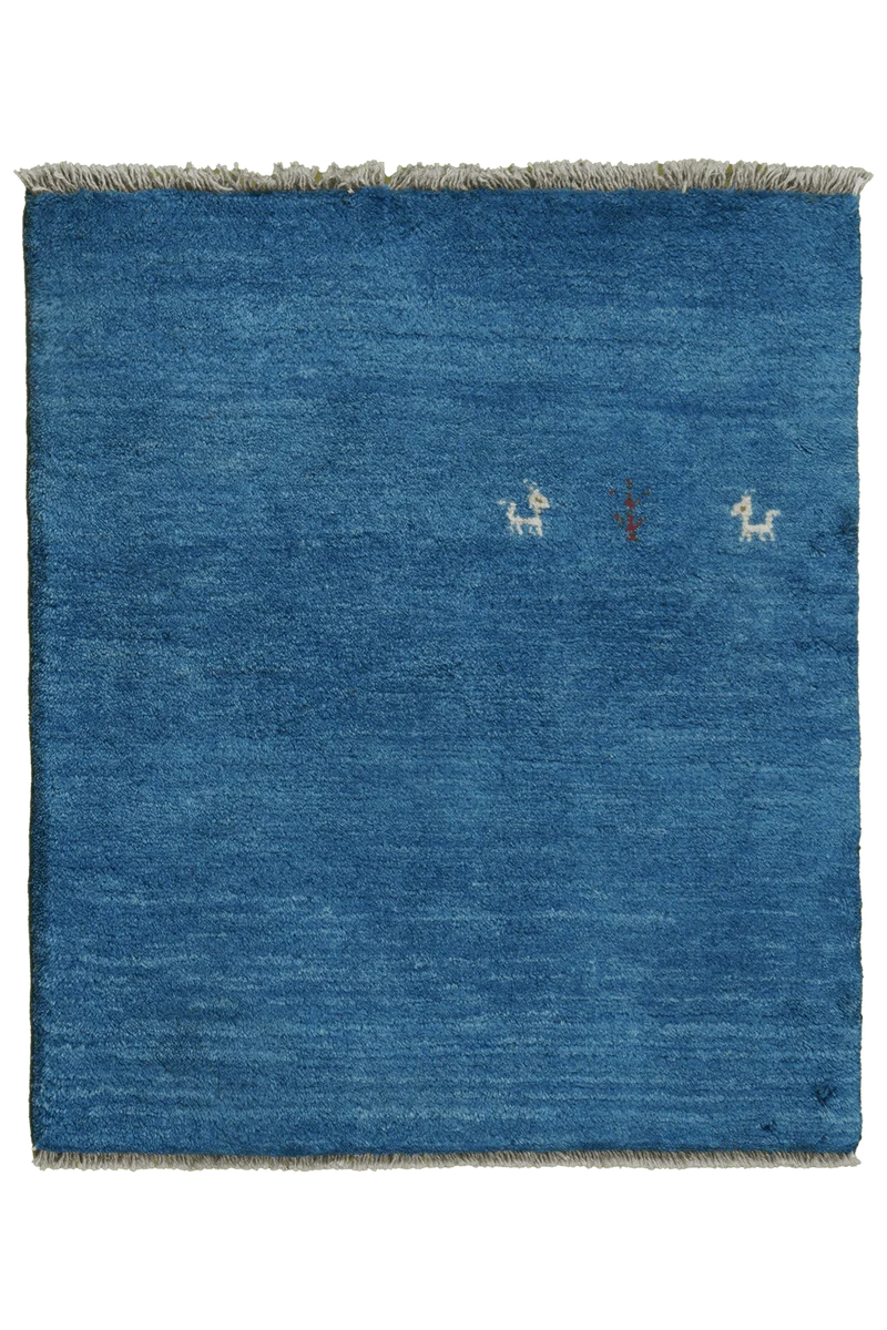 Gabbeh · Handgeknüpft – Blau, 87x75 cm