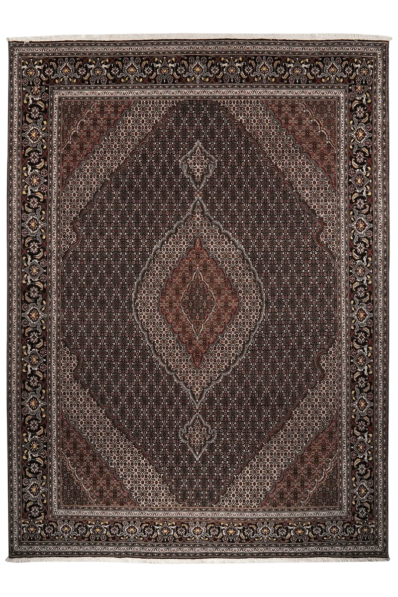 Tabriz 40 Raj · Handgeknüpft – Schwarz, 343x247 cm