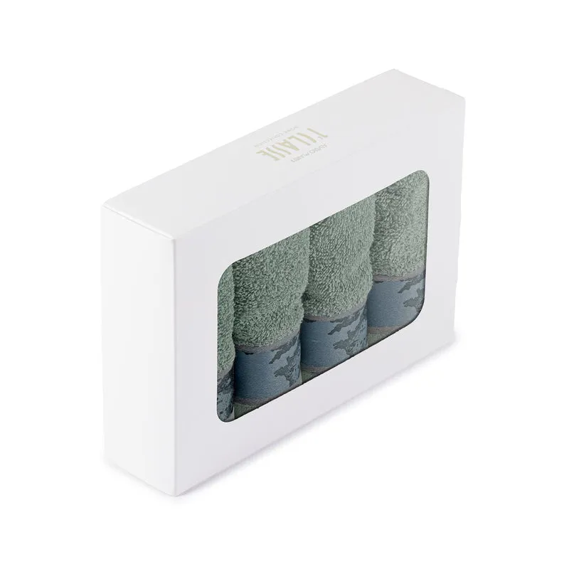 Coordinato asciugamani Geo Tartan Green in Cotone 480 gr/mq