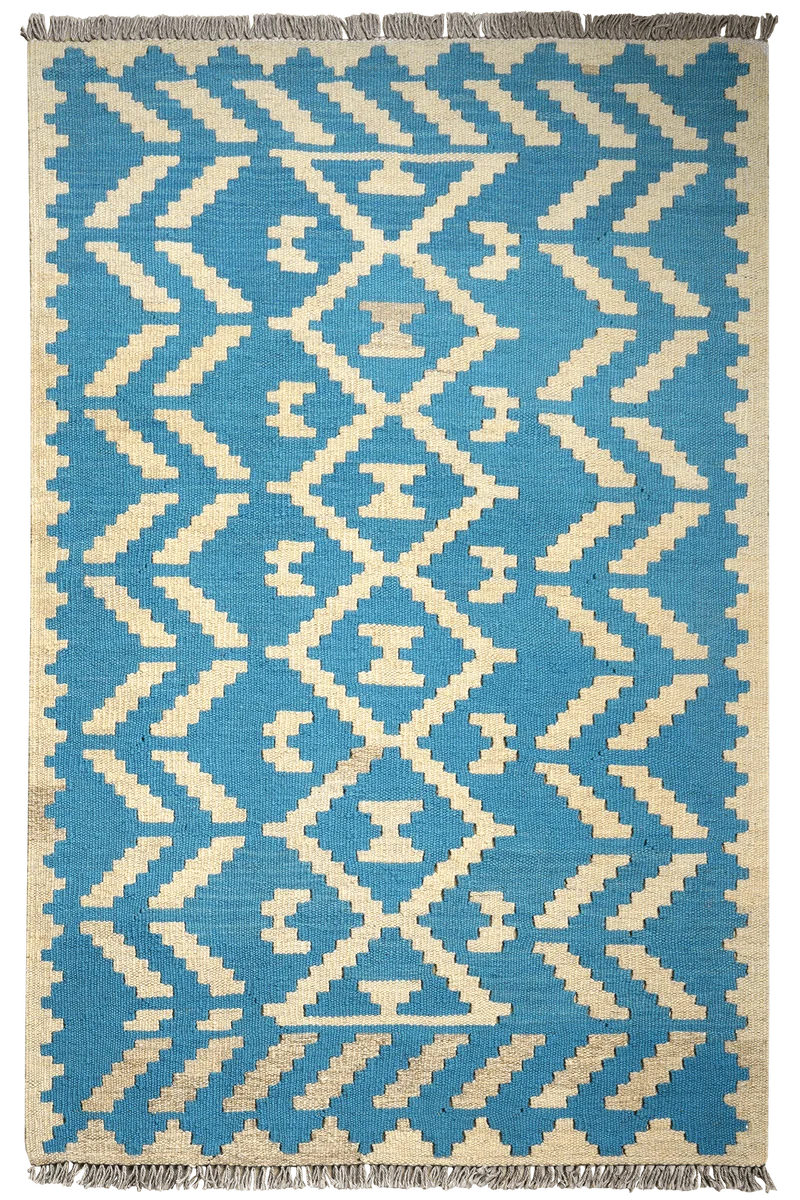 Kelim Gashgai · Handgewebt – Blau, 155x102 cm