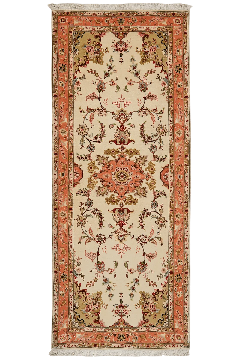 Tabriz 50 Raj · Handgeknüpft – Beige, 207x84 cm