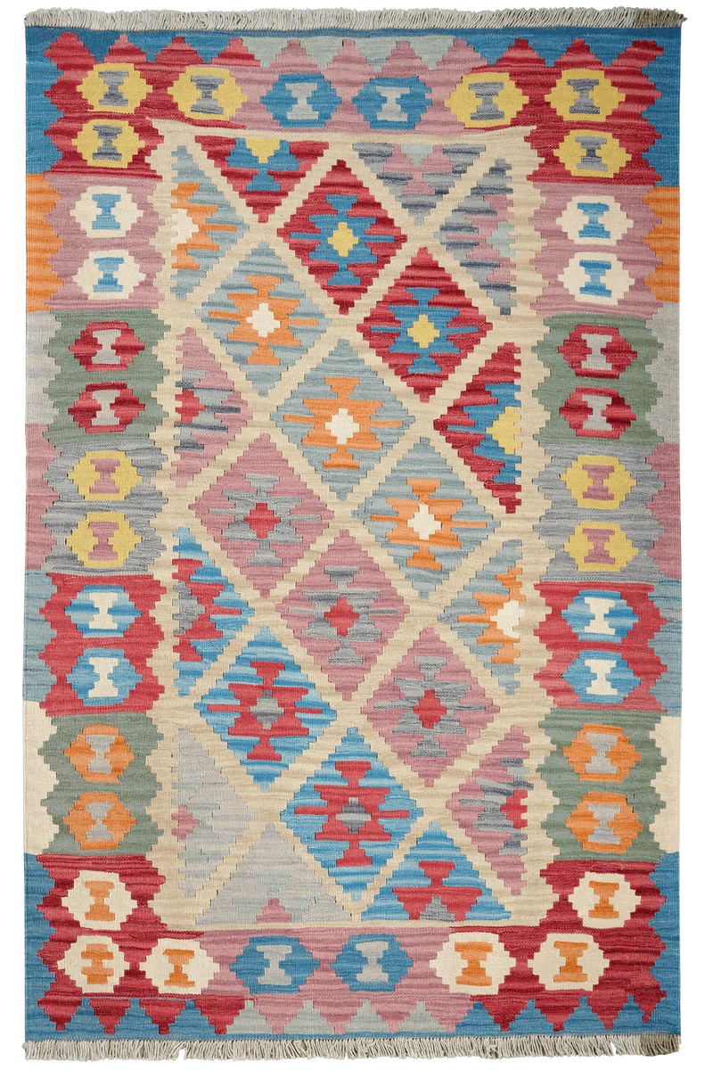 Kelim Gashgai · Handgewebt – Beige, 189x122 cm