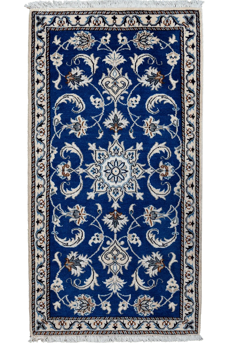 Nain 12La · Handgeknüpft – Blau, 136x72 cm