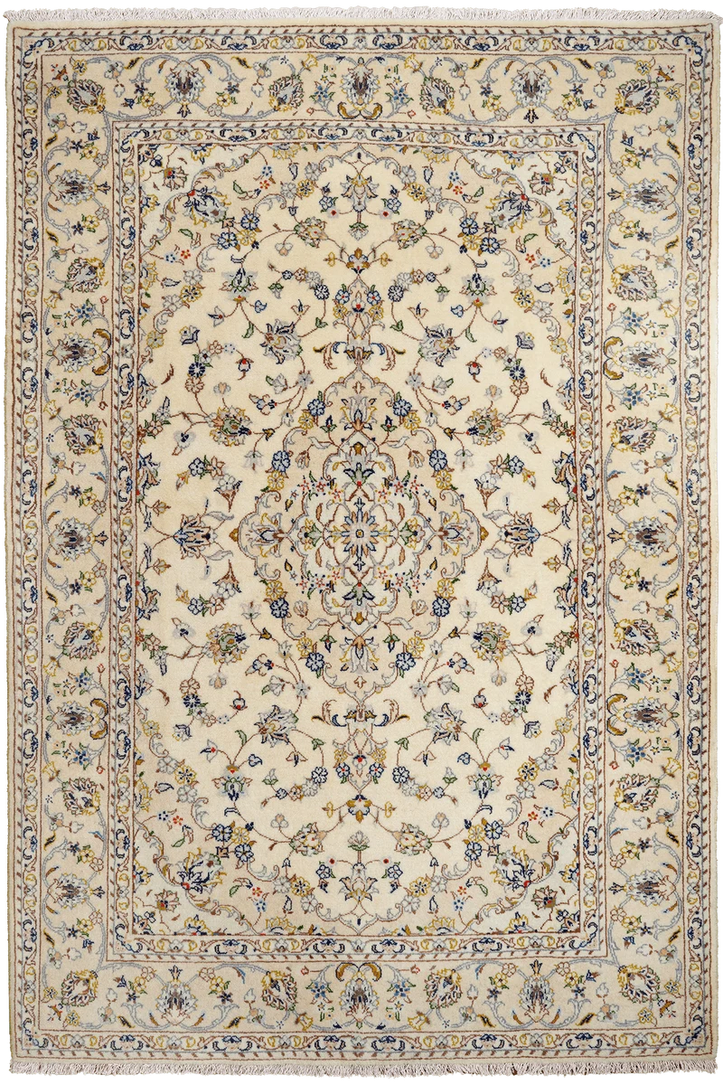 Kashan · Handgeknüpft – Beige, 210x141 cm