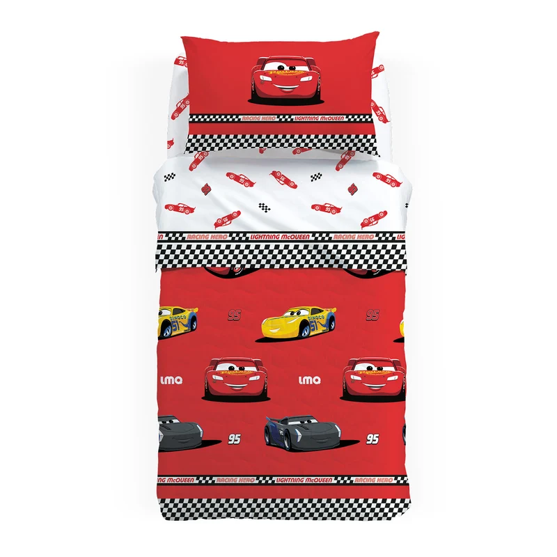 Copriletto Primaverile cars racing in Cotone 90 gr/mq