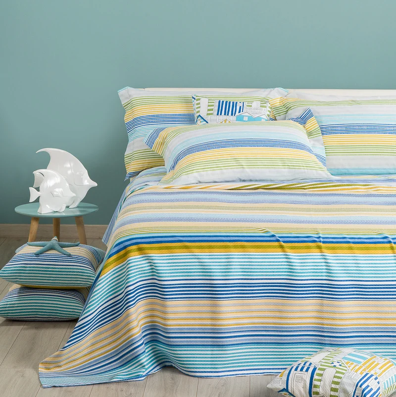 Copriletto Estivo rio Coral Beach in Cotone Piquet