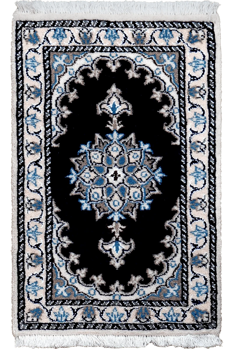 Nain 12La · Handgeknüpft – Blau, 60x38 cm