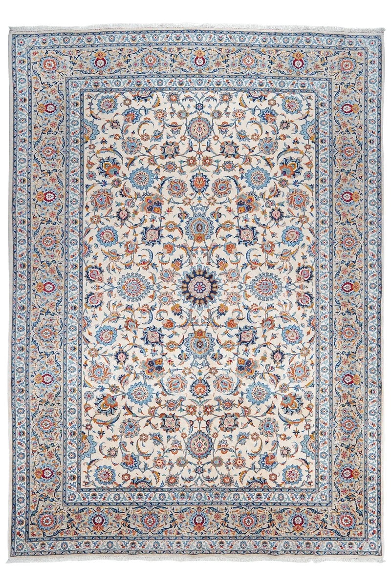 Kashan · Handgeknüpft – Beige, 378x266 cm
