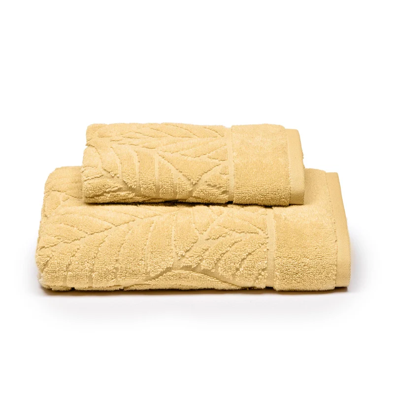 Asciugamano con Ospite foglie in Cotone 450 gr/mq