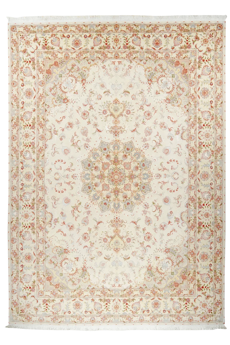 Tabriz 50 Raj · Handgeknüpft – Beige, 346x249 cm