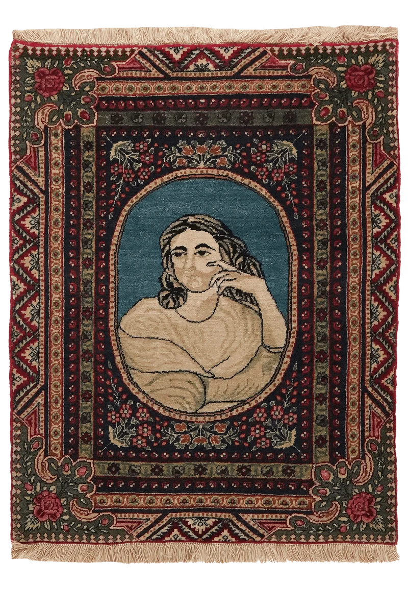 Teheran · Handgeknüpft – Blau, 72x55 cm
