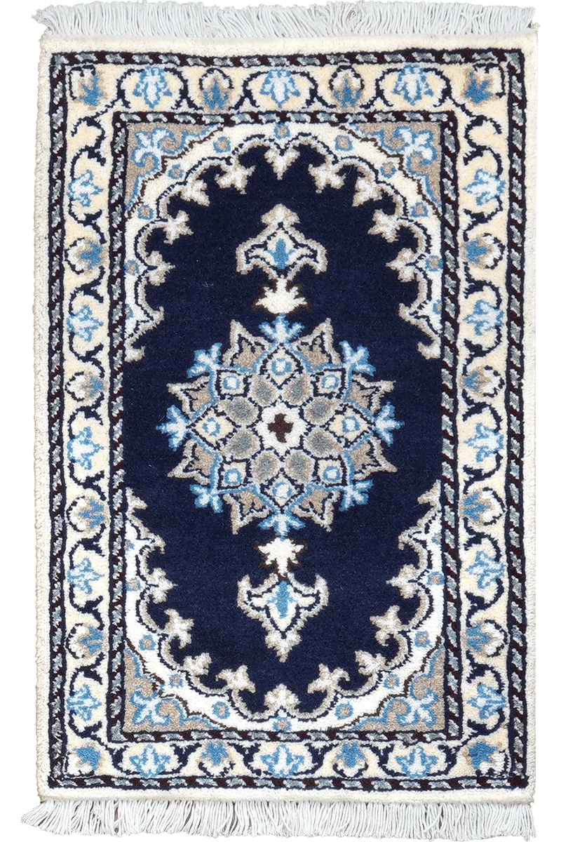 Nain 12La · Handgeknüpft – Blau, 60x39 cm