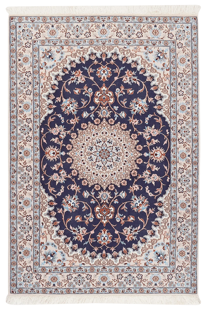 Nain 6La · Handgeknüpft – Blau, 150x103 cm
