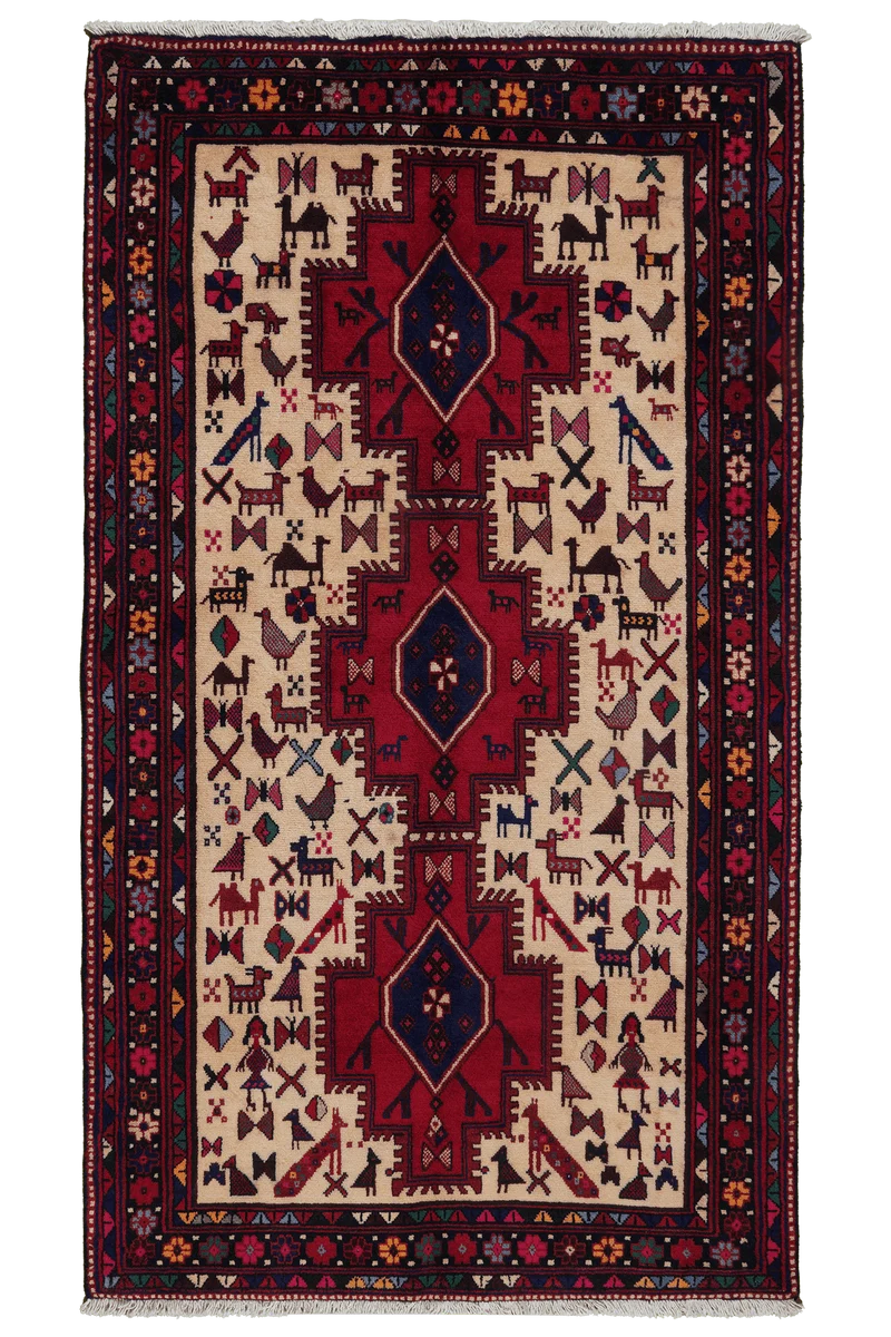 Afshar · Handgeknüpft – Beige, 198x112 cm