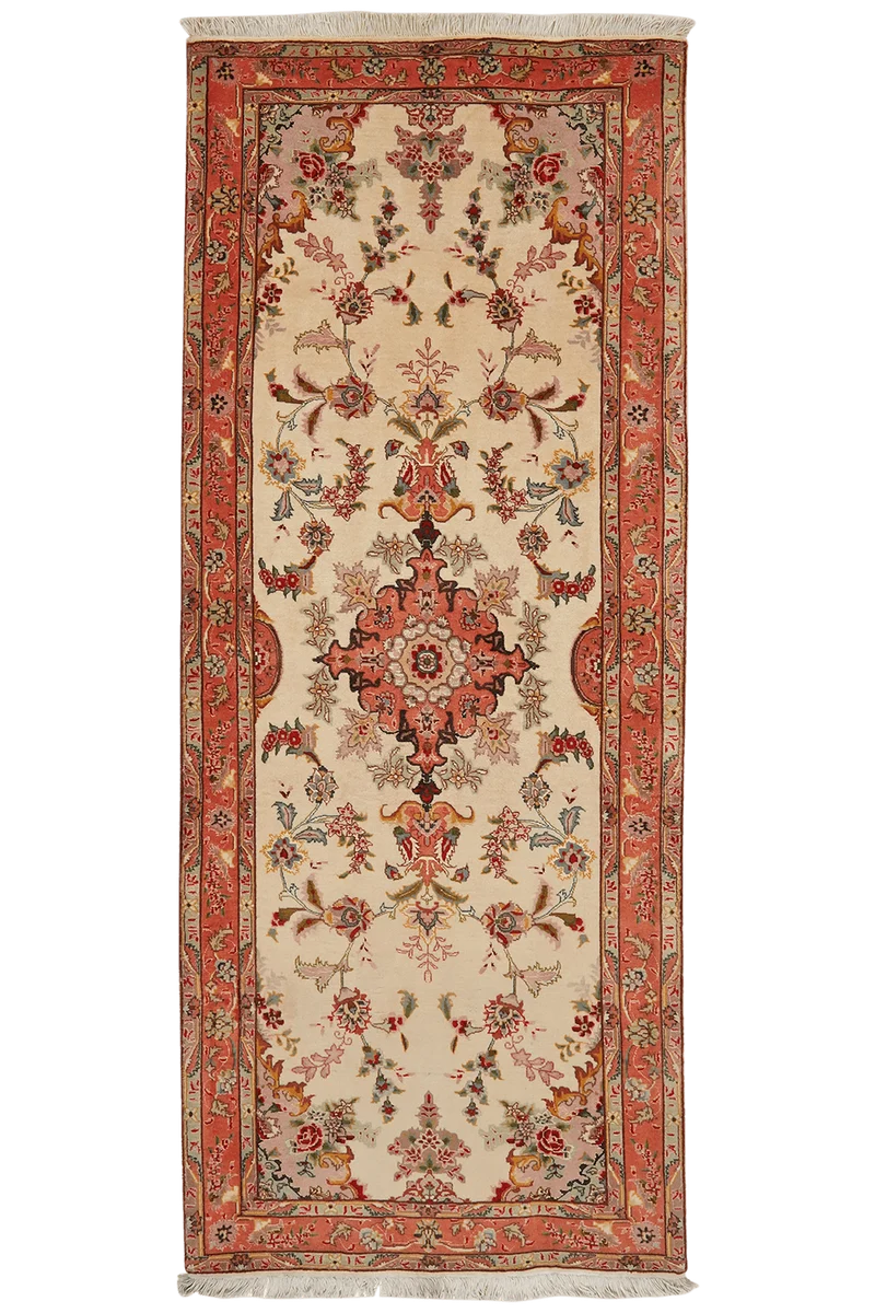 Tabriz 50 Raj · Handgeknüpft – Beige, 206x82 cm