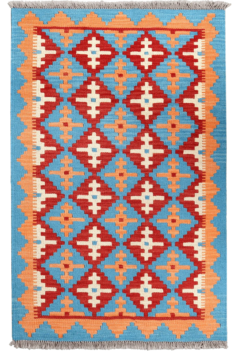 Kelim Gashgai · Handgewebt – Rot, 129x82 cm