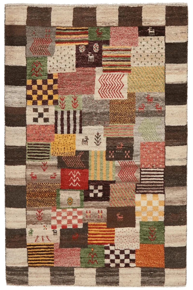 Rizbaf · Handgeknüpft – Bunt, 126x82 cm