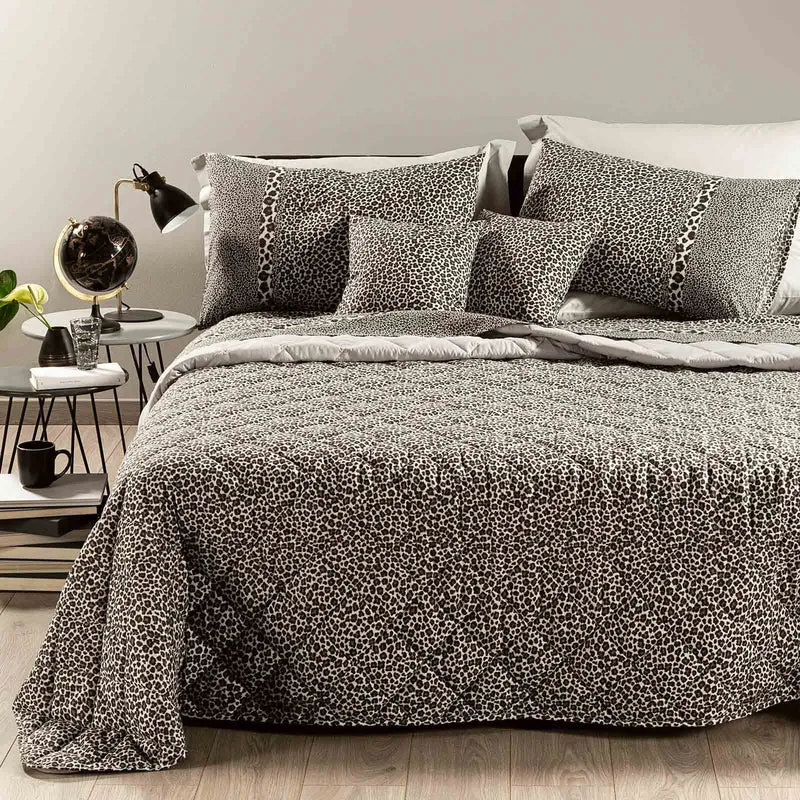 Copriletto Primaverile leopard in Cotone 80 gr/mq