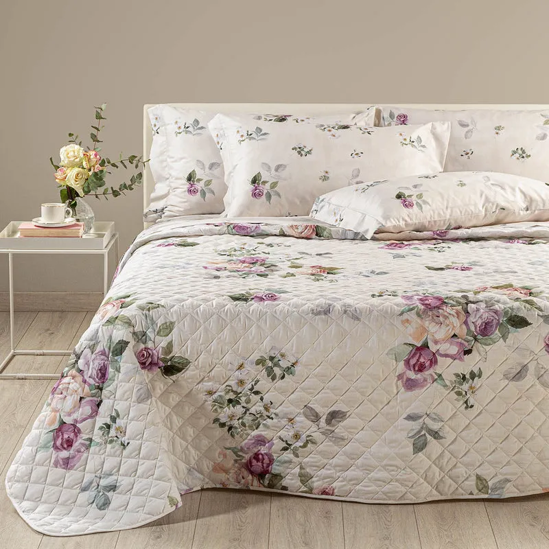 Copriletto Primaverile rosy Garden in Cotone 80 gr/mq