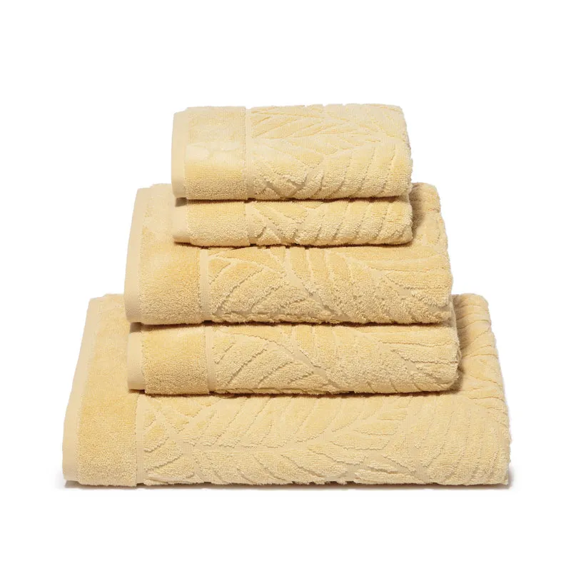 Set asciugamani in spugna foglie in Cotone 450 gr/mq