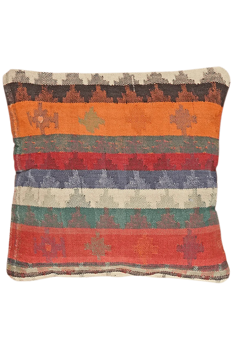 Kelim Kissen · Handgefertigt – Bunt, 65x65 cm