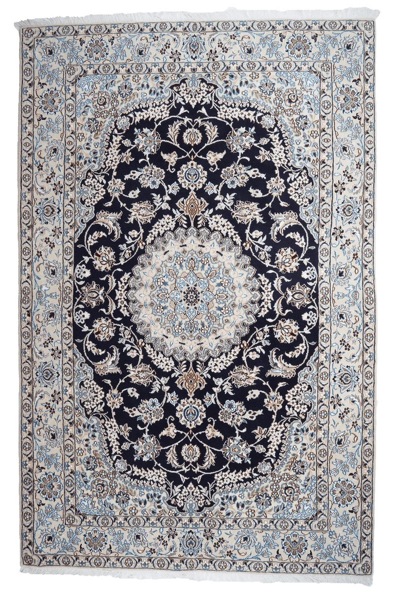 Nain 9La · Handgeknüpft – Blau, 241x156 cm