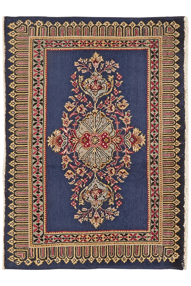 Kashan · Handgeknüpft – Blau, 63x88 cm