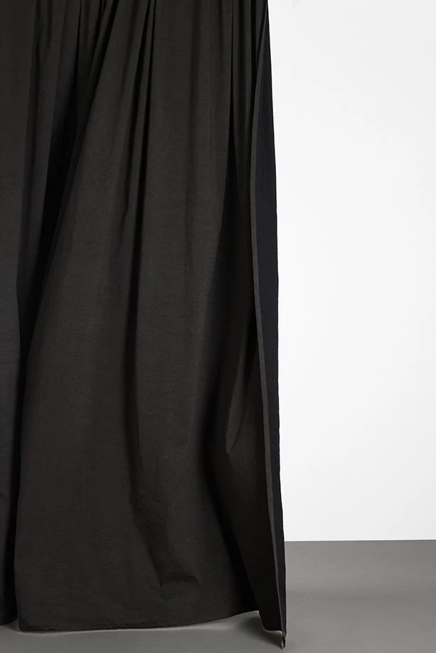 Cotton & Linen Curtains "Belize" in Petrol & Black Colors
