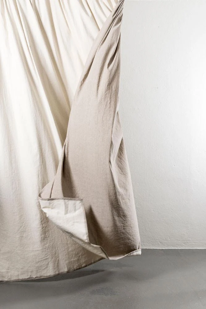 Cotton & Linen Curtains "Belize" in Oatmeal & Brown Colors