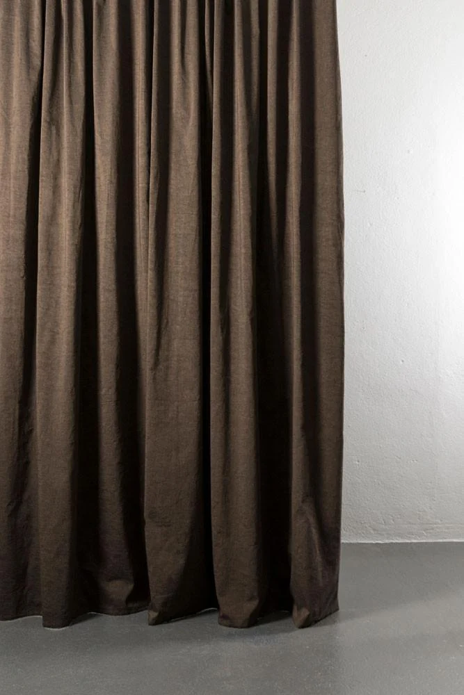 Cotton & Linen Curtains "Belize" in Bronze & Black Colors