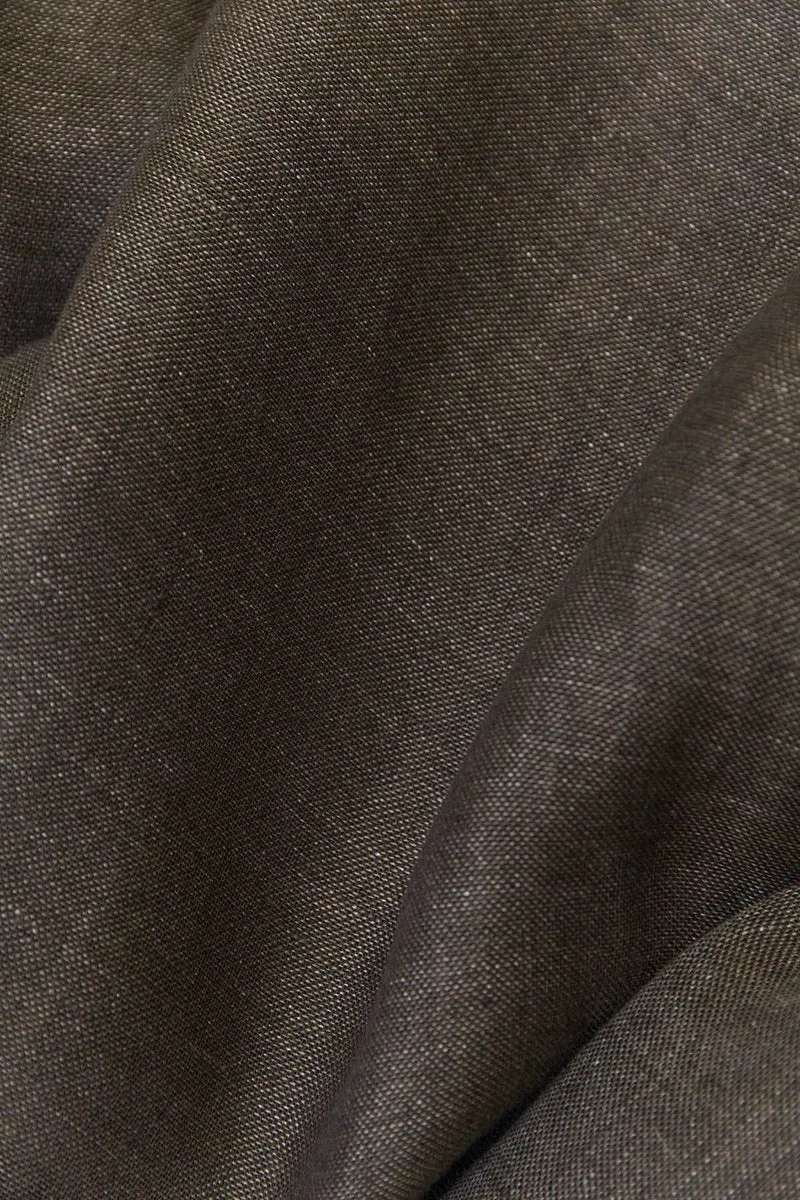 Linen Curtains in Dark Brown Color - 1634