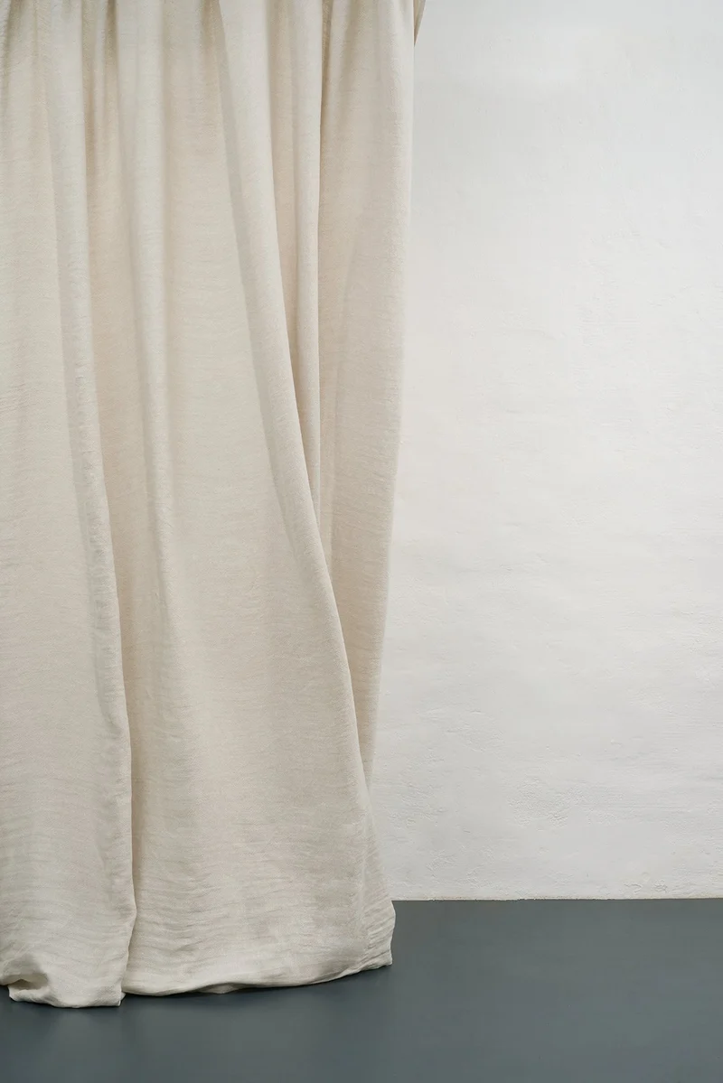 Linen Curtains Panama Weave in Sand Color
