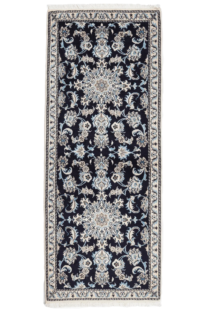 Nain 12La · Handgeknüpft – Blau, 197x78 cm
