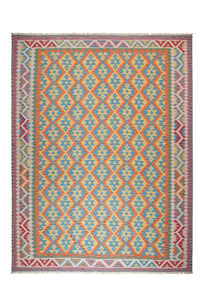 Kelim Gashgai · Handgewebt – Orange, 385x300 cm