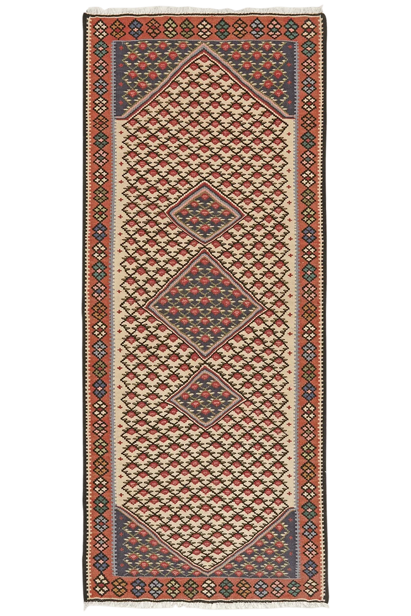 Kelim Senneh · Handgewebt – Beige, 190x80 cm
