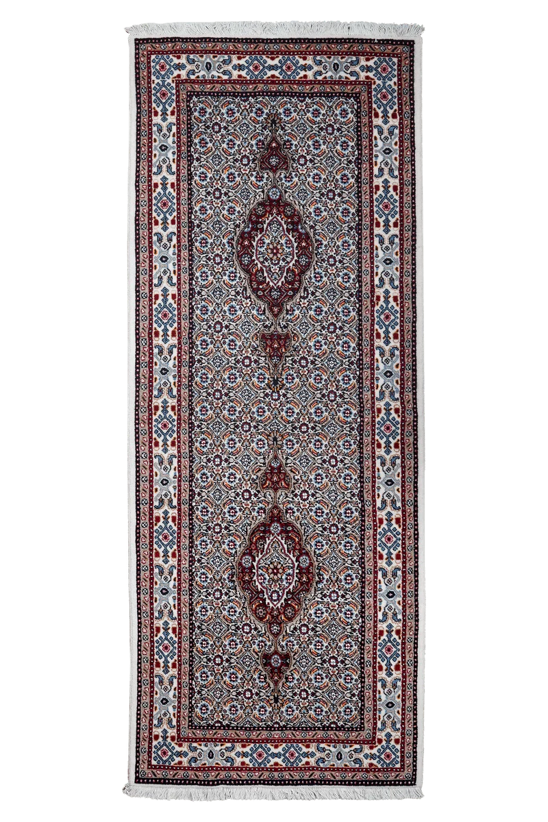 Moud Mahi · Handgeknüpft – Beige, 195x77 cm