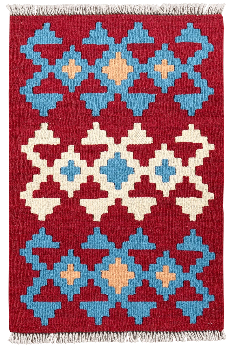 Kelim Gashgai · Handgewebt – Rot, 65x44 cm