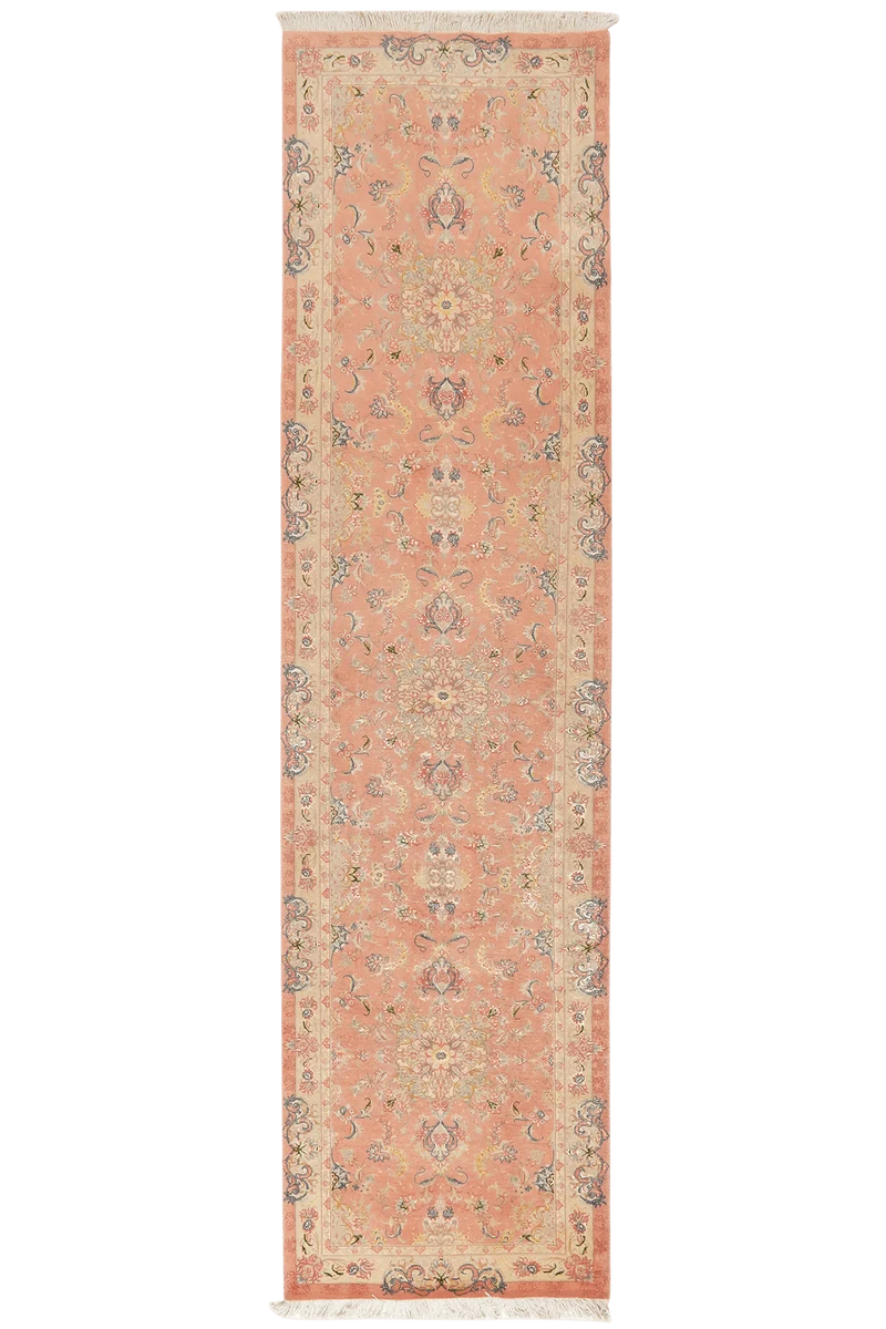 Tabriz 50 Raj · Handgeknüpft – Rosa, 311x81 cm