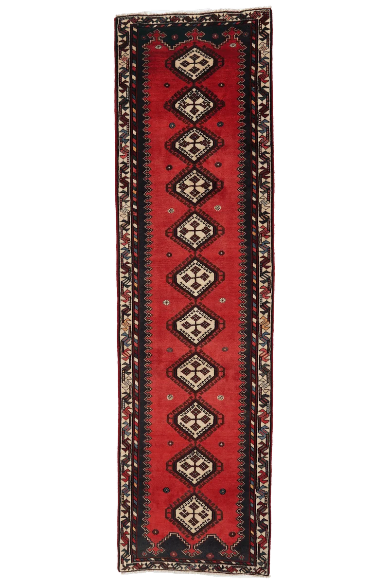 Afshar · Handgeknüpft – Rot, 300x84 cm