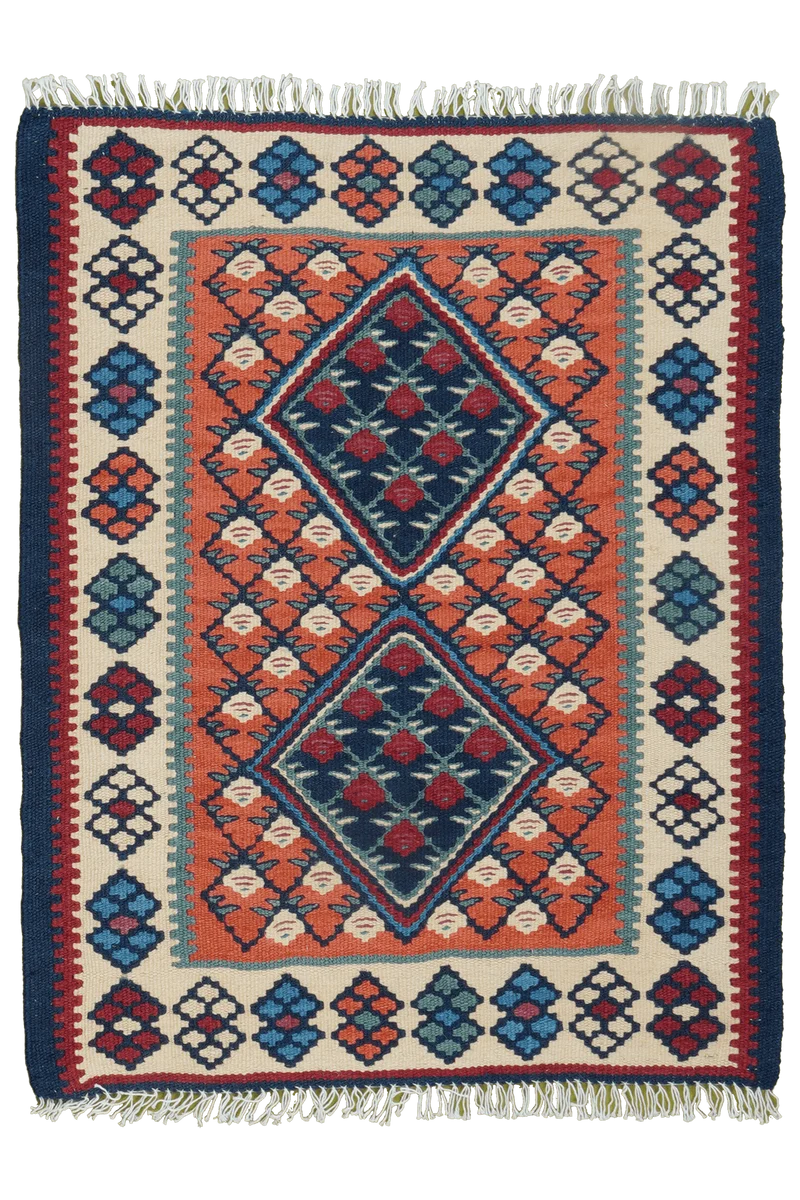 Kelim Senneh · Handgewebt – Rot, 82x65 cm