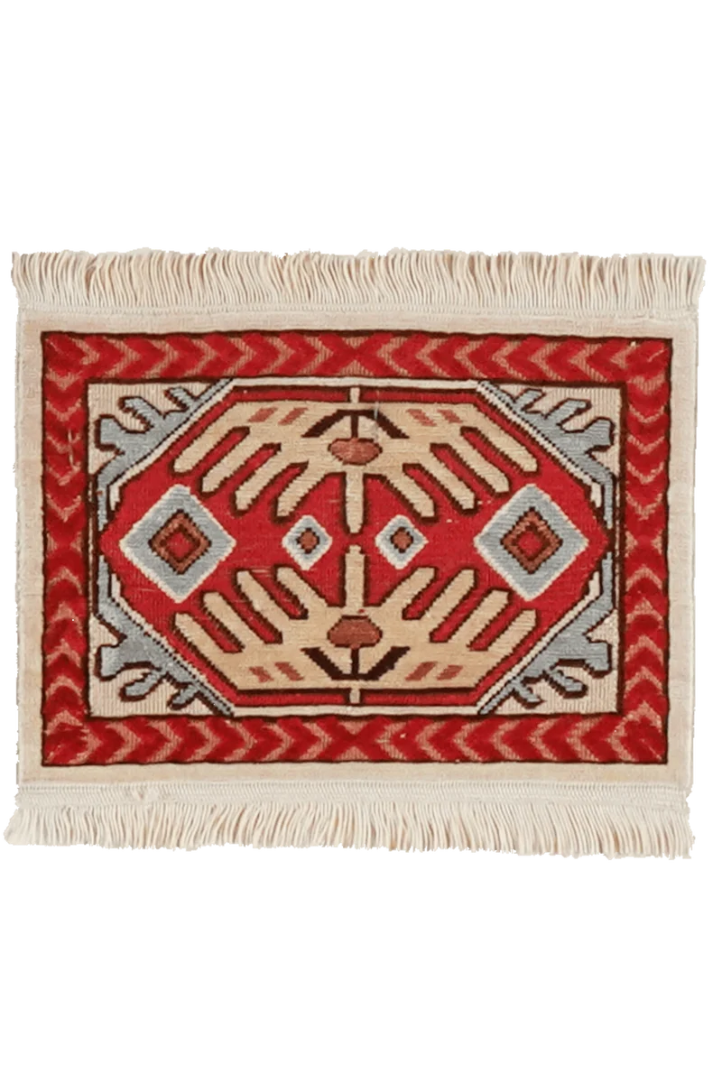 Hereke-Seide · Handgeknüpft – Beige, 23x15 cm