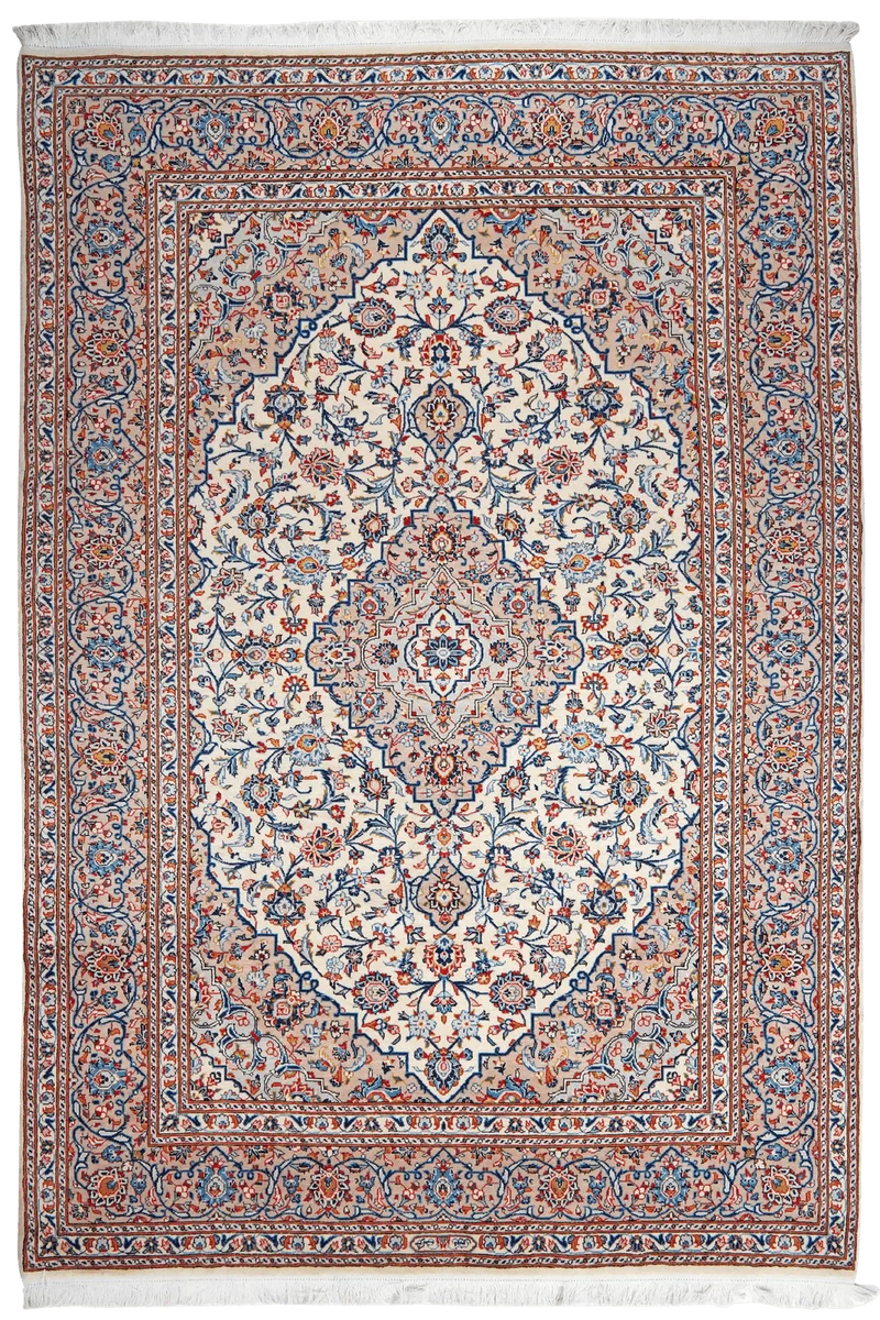 Kashan · Handgeknüpft – Beige, 311x209 cm