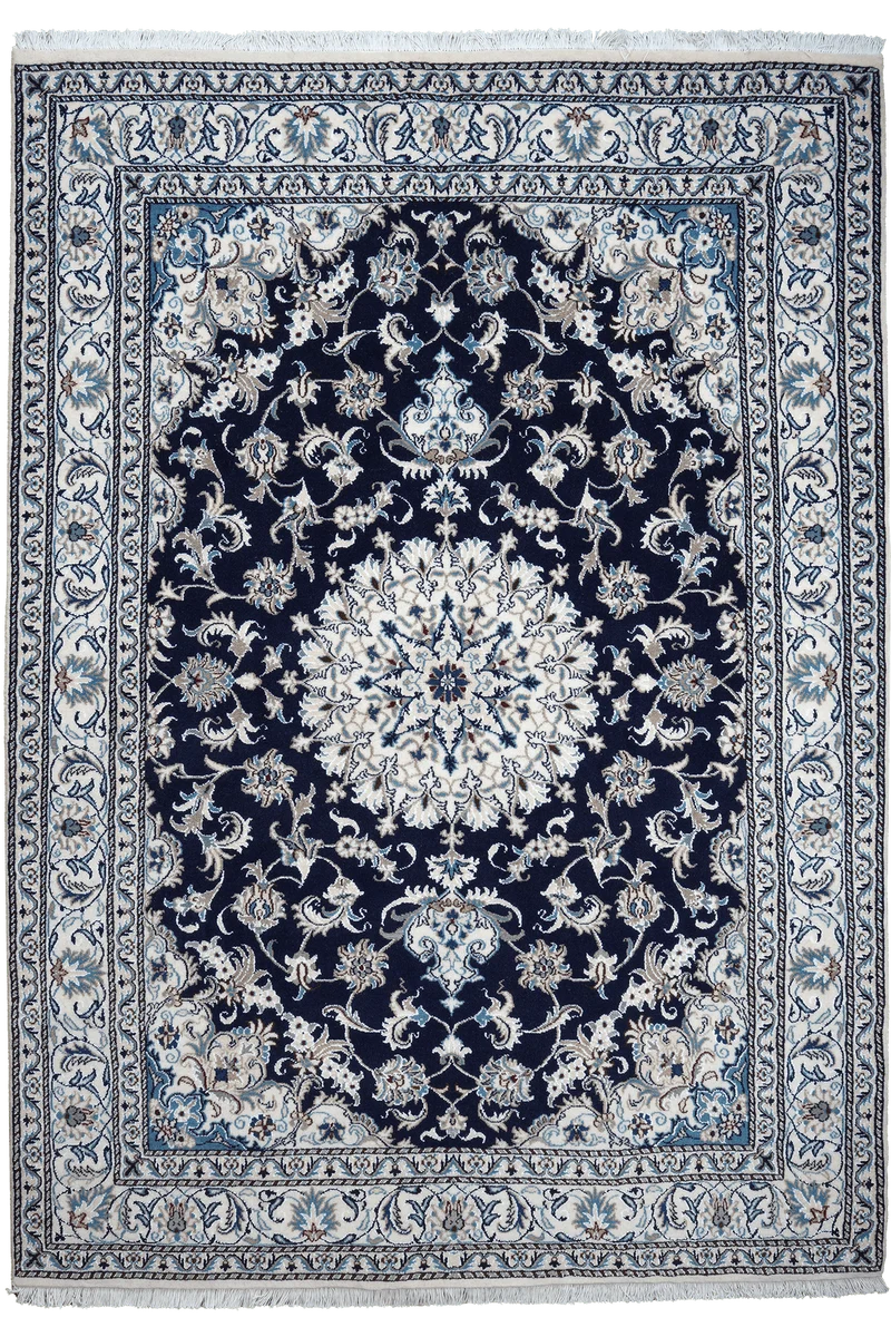 Nain 12La · Handgeknüpft – Blau, 233x164 cm