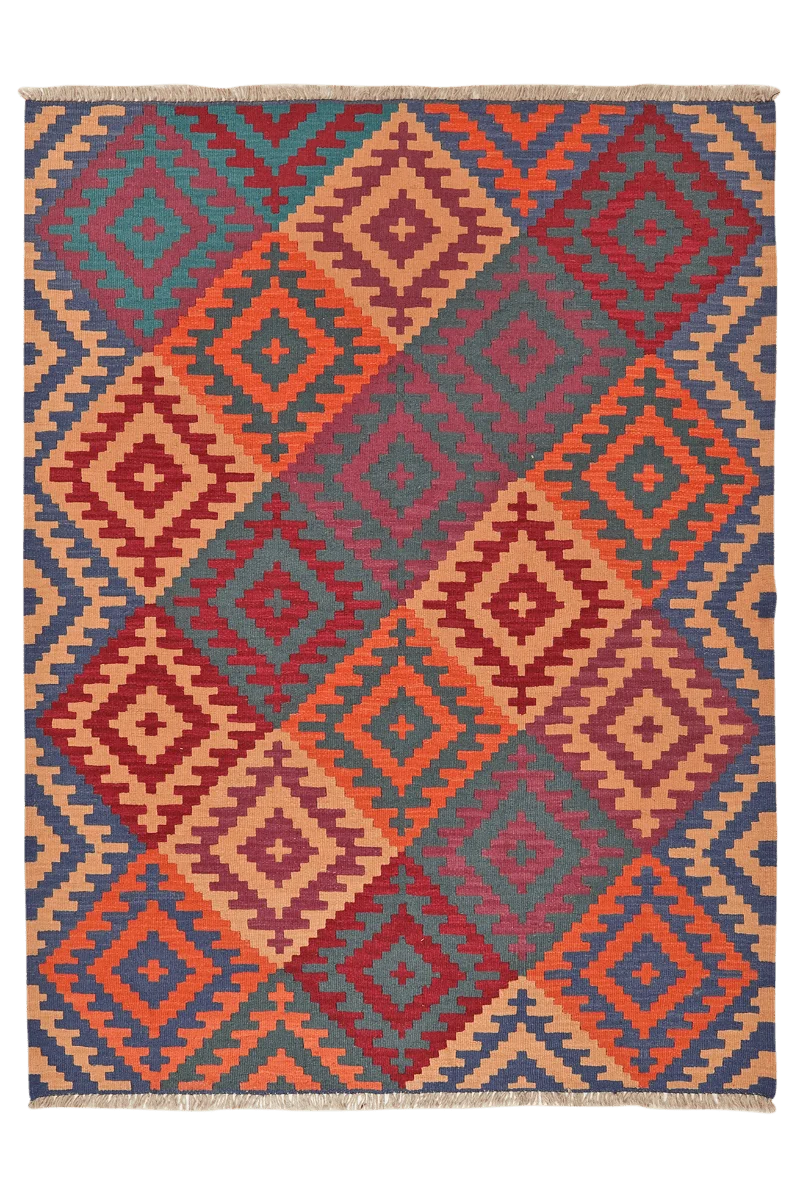 Kelim Gashgai · Handgewebt – Bunt, 197x152 cm