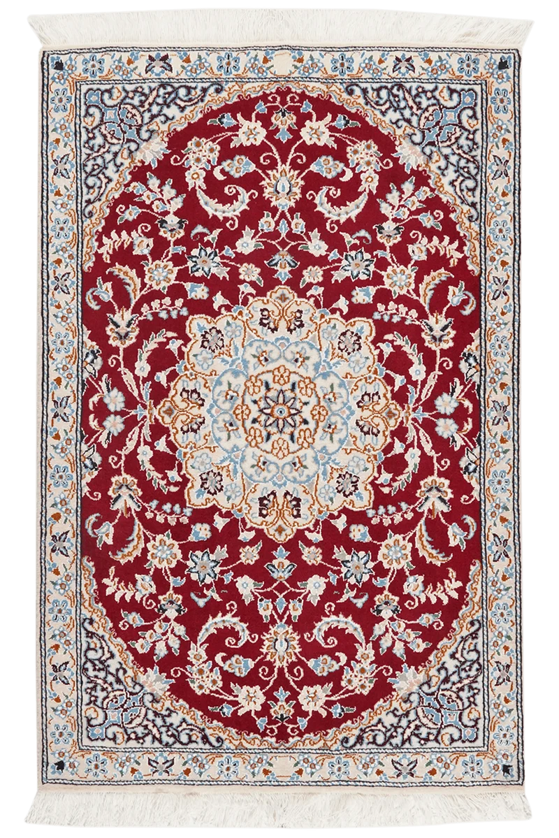 Nain 9La · Handgeknüpft – Rot, 134x88 cm