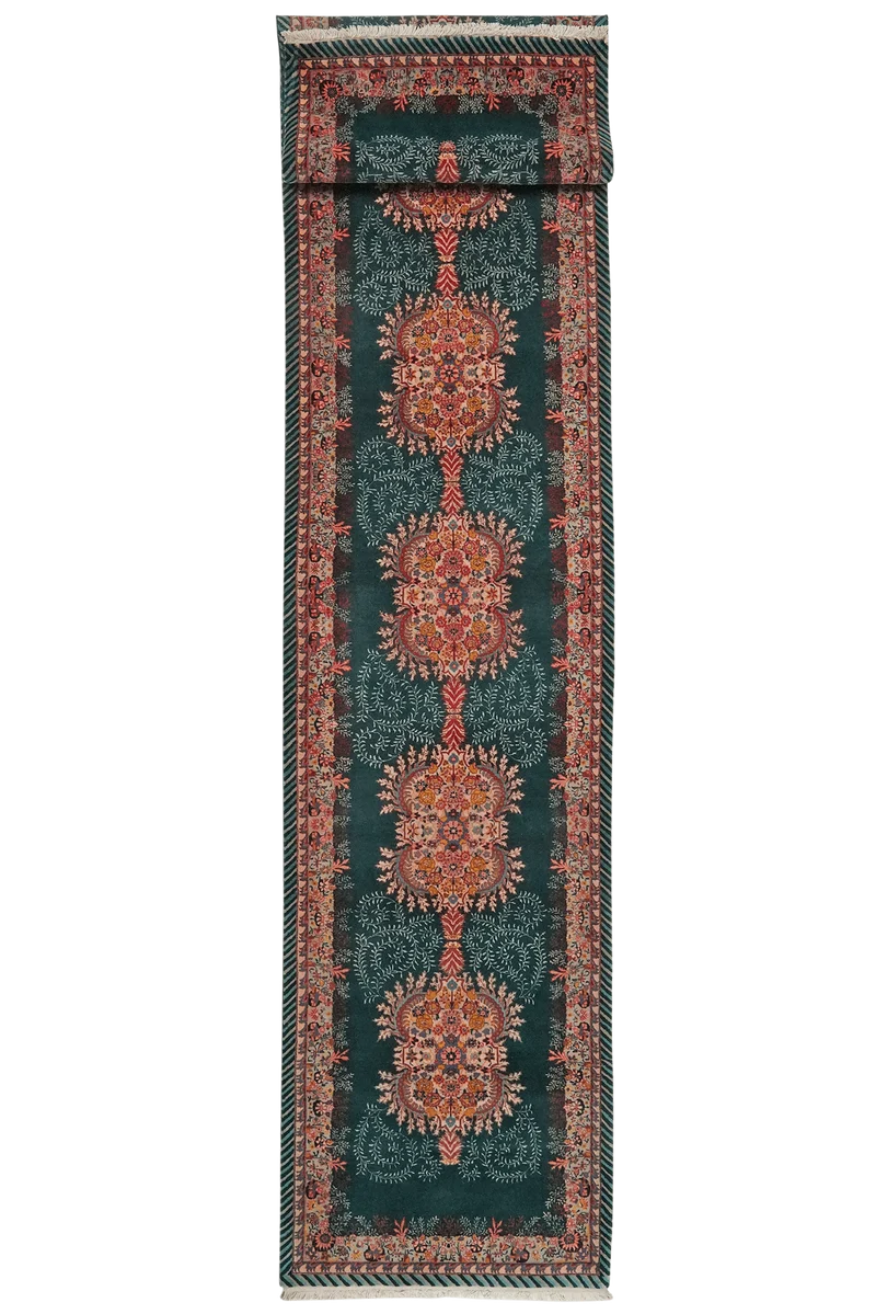 Tabriz Old · Handgeknüpft – Grün, 461x94 cm