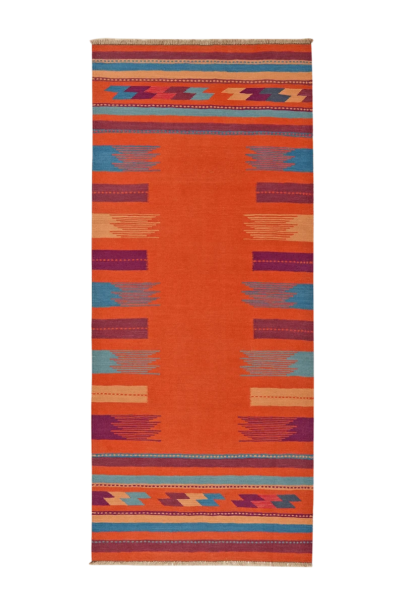 Kelim Gashgai · Handgewebt – Rot, 246x107 cm