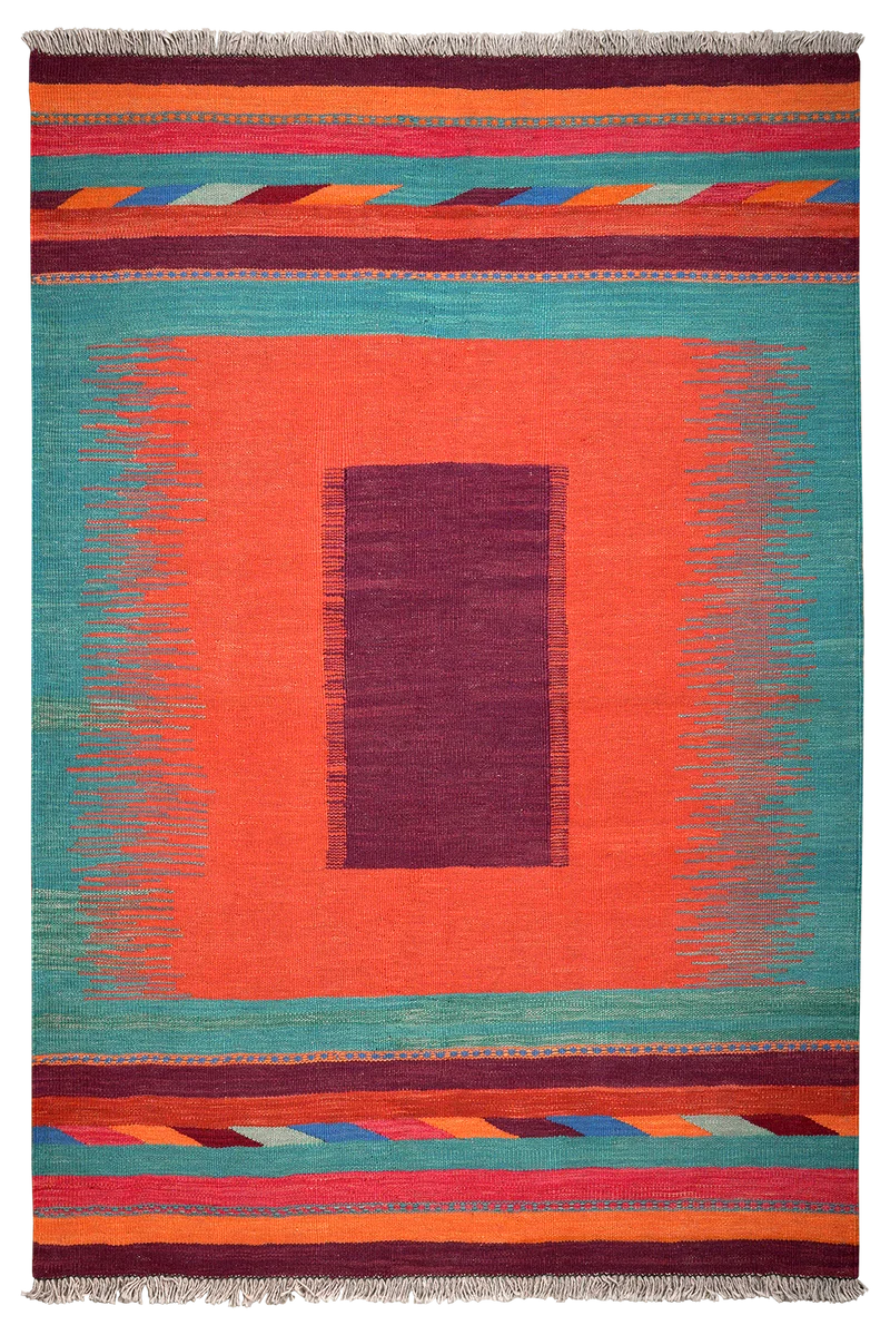Kelim Gashgai · Handgewebt – Rot, 185x126 cm